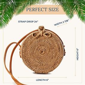 img 1 attached to 👜 Handmade Rattan Crossbody Bags for Women - Women's Handbags & Wallets