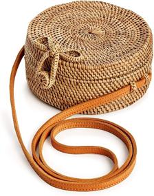 img 3 attached to 👜 Handmade Rattan Crossbody Bags for Women - Women's Handbags & Wallets