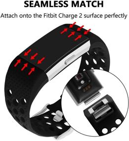 img 3 attached to 📱 POY Replacement Bands for Fitbit Charge 2 - Adjustable, Breathable Wristbands with Air Holes Straps