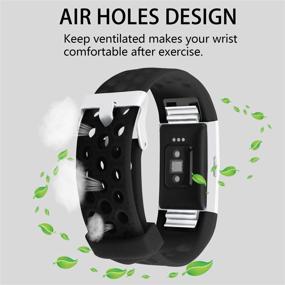 img 2 attached to 📱 POY Replacement Bands for Fitbit Charge 2 - Adjustable, Breathable Wristbands with Air Holes Straps