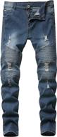 wedama distressed skinny wrinkled stretch boys' clothing - jeans logo