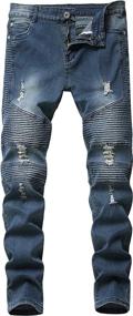 img 4 attached to Wedama Distressed Skinny Wrinkled Stretch Boys' Clothing - Jeans