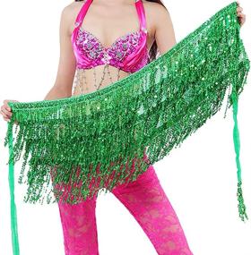 img 1 attached to Wuchieal Belly Dance Skirt Hip Scarf for Enhanced Latin Dance, Hula & More - Dance Hip Belt