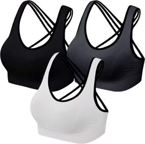 img 4 attached to Lataly 3-Pack Sports Bras for Women - Running and Yoga Wire-Free Plus Size Activewear Clothing...