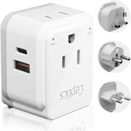 🌍 ceptics european plug travel adapter set with safe dual usb & usb-c – compact & powerful for germany, france, italy, uk – includes type e/f, type c, type g swadapt attachments logo