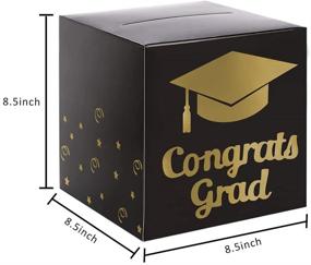img 2 attached to Foldable Cardboard Graduation Card Box Holder - Black Decorations for Graduation Party Decoration and Grad Parties