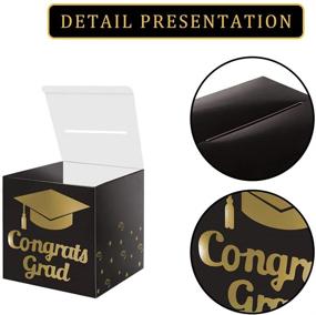 img 1 attached to Foldable Cardboard Graduation Card Box Holder - Black Decorations for Graduation Party Decoration and Grad Parties