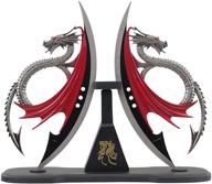 🐉 11-inch wuu jau h-548 dual fantasy dragon dagger with wooden stand - enhanced seo-optimized product title logo