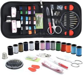 img 4 attached to Sewing KIT, DIY Sewing Supplies with Sewing Accessories - Portable Mini Sewing Kit for Beginners, Travelers, and Emergency Clothing Fixes with Premium Black Carrying Case (Black)