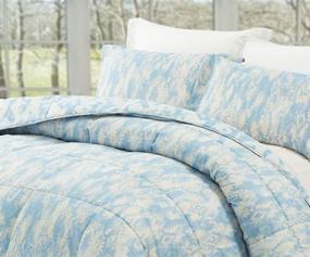 img 2 attached to 🌙 Natural Comfort MC210-Tut-BL-Q: Reversible Down Alternative Comforter Mini Set, Queen, Blue - All Season Luxury (3 Piece)