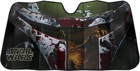 img 1 attached to 🌟 Plasticolor Star Wars Boba Fett Sunshade - Accordion Design for Car, Truck, SUV Front Windshield