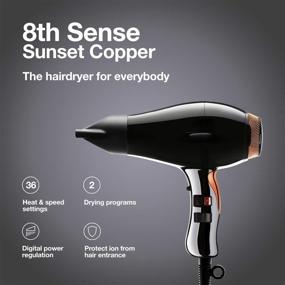 img 3 attached to 💨 Elchim 8th Sense Hair Dryer: 36 Heat & Speed Settings, Sunset Copper - Professional Blow Dryer