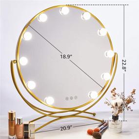 img 2 attached to GeekHouse Hollywood Style Lighted Vanity Mirror for Makeup Tabletops - Large Round Cosmetic Mirror with 11 x 3W Super Bright Dimmable Touch Control LED Bulbs, White