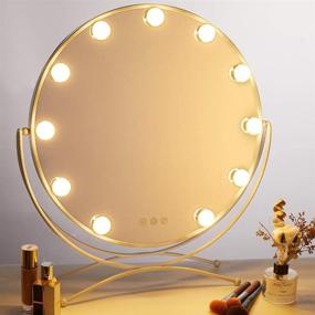 img 3 attached to GeekHouse Hollywood Style Lighted Vanity Mirror for Makeup Tabletops - Large Round Cosmetic Mirror with 11 x 3W Super Bright Dimmable Touch Control LED Bulbs, White