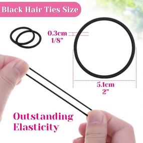 img 1 attached to 💇 Anezus 250 Pcs Small Hair Ties - Black Elastic Hair Rubber Bands for Women Girls Baby Toddlers Men with Thick Straight Curly Hair, 3mm - Accessories & Ponytail Holders