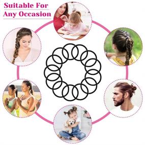 img 2 attached to 💇 Anezus 250 Pcs Small Hair Ties - Black Elastic Hair Rubber Bands for Women Girls Baby Toddlers Men with Thick Straight Curly Hair, 3mm - Accessories & Ponytail Holders