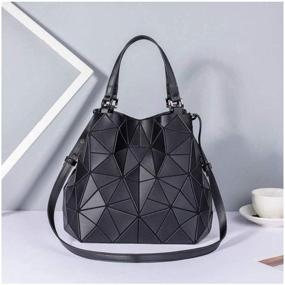 img 2 attached to 👜 Stylish Geometric Eco Friendly Artificial Holographic Women's Handbags & Wallets: Ultimate Tote Collection by Kbinter