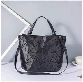 img 3 attached to 👜 Stylish Geometric Eco Friendly Artificial Holographic Women's Handbags & Wallets: Ultimate Tote Collection by Kbinter