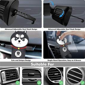 img 2 attached to 📱 Mirai Car Mount Phone Holder - Cartoon Air Vent Cell Phone Holder for Car - 2020 Universal Phone Mount for iPhone 12 Pro Mini SE 11 Max XR Xs X 8 7 6 Plus - Samsung Note 20 10 S20 S10 LG Compatible