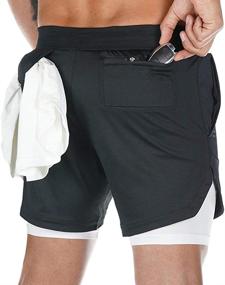 img 1 attached to Gym Workout Shorts for Men - 2 in 1 Athletic Running Shorts with Phone Pocket - LIVE GREAT
