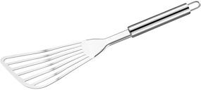 img 4 attached to 🐟 Tenta Kitchen Fish Slotted Turner Spatula - Durable Spring Stainless Steel Design, Highly Flexible without Distortion. Thin Edged Design for Enhanced Frying & Grilling - Perfect for Turning & Flipping