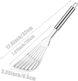 img 3 attached to 🐟 Tenta Kitchen Fish Slotted Turner Spatula - Durable Spring Stainless Steel Design, Highly Flexible without Distortion. Thin Edged Design for Enhanced Frying & Grilling - Perfect for Turning & Flipping