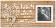 cocomong romantic love picture frame - lucky to be in love - 3x3 photo frame ideal for boyfriend, girlfriend, couples - perfect gift for him and her logo