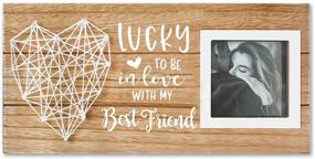 img 4 attached to Cocomong Romantic Love Picture Frame - Lucky to Be in Love - 3x3 Photo Frame Ideal for Boyfriend, Girlfriend, Couples - Perfect Gift for Him and Her