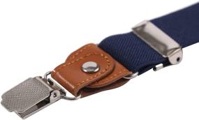 img 1 attached to Набор подтяжек для мальчиков с регулируемыми бретелями и галстуком с прочными зажимами - DEOBOX.