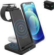 ultimate 3-in-1 wireless charging station: fast qi-certified charger for airpods pro, apple watch, iphone 11, and more! logo