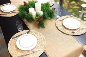 img 2 attached to 🏳️ Burlap Table Runner for Wedding, Parties, BBQ's, Everyday, Holidays - 100% Jute Vintage 14X72 Inches - Home·FSN