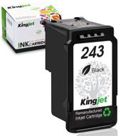 🖨️ kingjet remanufactured 243 black ink cartridge replacement for canon pg-243 pg-245xl - compatible with pixma ts3122 mx490 mx492 tr4522 tr4520 mg2522 mg2922 mg2520 printer, 1 pack logo