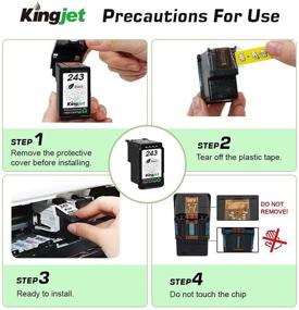 img 1 attached to 🖨️ Kingjet Remanufactured 243 Black Ink Cartridge Replacement for Canon PG-243 PG-245XL - Compatible with Pixma TS3122 MX490 MX492 TR4522 TR4520 MG2522 MG2922 MG2520 Printer, 1 Pack