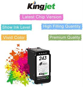 img 3 attached to 🖨️ Kingjet Remanufactured 243 Black Ink Cartridge Replacement for Canon PG-243 PG-245XL - Compatible with Pixma TS3122 MX490 MX492 TR4522 TR4520 MG2522 MG2922 MG2520 Printer, 1 Pack