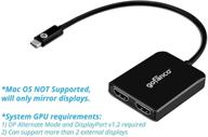 🖥️ gofanco usb-c to dual 4k hdmi mst adapter splitter - thunderbolt 3 compatible for windows pcs (dp alternate mode required) - not for mac os logo