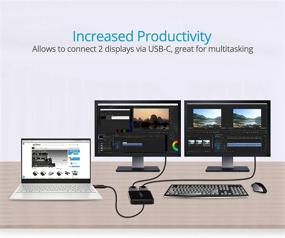 img 1 attached to 🖥️ gofanco адаптер USB-C к двум 4k HDMI MST - сплиттер - совместим с Thunderbolt 3 для ПК с Windows (требуется режим DP Alternate) - не подходит для Mac OS
