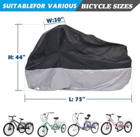 img 3 attached to 🚲 Heavy Duty Waterproof MOPHOTO Bike Cover for Outdoor Adult Tricycle Storage - Protect Your Trike Bikes!