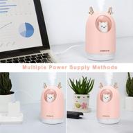 🌸 uodbuyo portable cool mist humidifier - 300ml usb mini air humidifier with 10 humidifier sticks, 7 color night light - perfect for bedroom, office desk, car, and travel (pink) logo