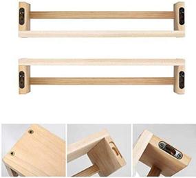 img 2 attached to Natural Wood Nursery Bookshelf Set of 2 - Floating Bookshelves for Baby, Kids' Room Décor, Kitchen Spice Rack