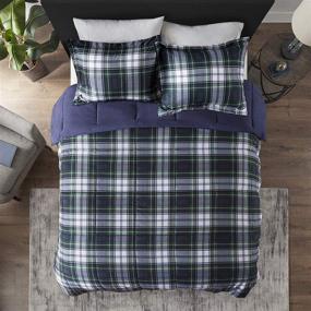 img 2 attached to 🛏️ Premium Navy Comforter Set: Madison Park Essentials Parkston Down Alternative Comforter Mini Set - Full/Queen