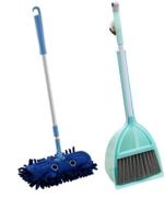 🧹 xifando mini housekeeping cleaning tools for children - 3pcs blue set: mop, broom, dustpan logo