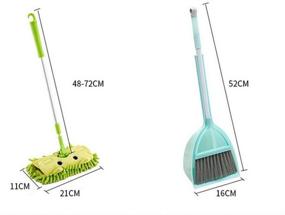 img 1 attached to 🧹 Xifando Mini Housekeeping Cleaning Tools for Children - 3pcs Blue Set: Mop, Broom, Dustpan