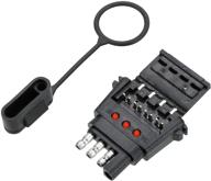 enhanced seo: reese towpower 78115 insta-plug trailer end connector with led circuit tester - 4 wire flat logo