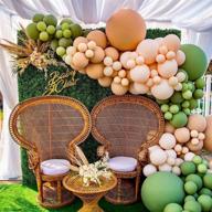 🎈 olive green apricot caramel diy balloon arch garland kit - party decorations supplies for shower, birthday, wedding, anniversary логотип