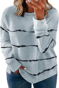 img 4 attached to 👚 Women's Plus Size Tie Dye Sweatshirt: Happy Sailed Casual Long Sleeve Crew Neck Colorblock Pullover Tops (1X-5X)