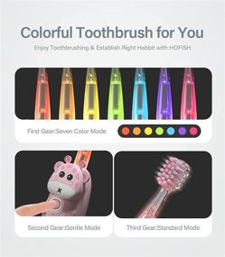 img 2 attached to 🪥 Colorful Lights Kids Electric Toothbrush, IPX7 Waterproof Soft Battery-Powered Tooth Brush with Memory Function, 4 Modes & 2 Min Timer, Ideal for Kids Aged 2-12, Pink01