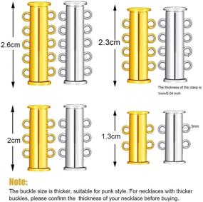 img 3 attached to Convenient and Versatile Slide Clasp Lock Necklace Connector Set with Storage Box - Ideal for Layered Bracelet and Necklace Crafts (Gold and Silver)