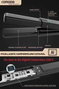img 2 attached to Беспроводной инструмент для укладки волос: 2 в 1 - выпрямитель и завивка волос, портативное мини-утюжок для всех типов волос, заряжается через USB, 3 настраиваемых температуры, черный.