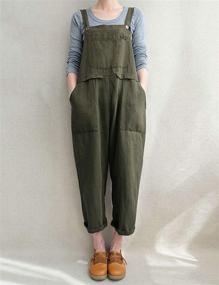 img 3 attached to Womens Overalls Cotton Jumpsuit Rompers Women's Clothing