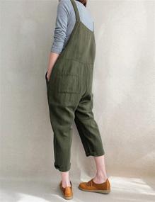 img 1 attached to Womens Overalls Cotton Jumpsuit Rompers Women's Clothing